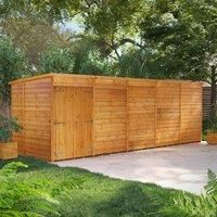 POWERSHEDS 6.3 ft. W x 20 ft. D Solid Wood Overlap Pent Garden Shed Brown 190.8 cm W x 608.6 cm D x 202.8 cm H