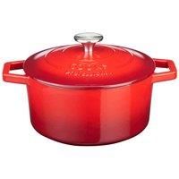 Cast Iron Casserole Dish Oven Proof Enamelled Pan with Lid 20 cm 2.8L