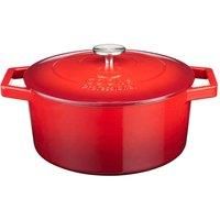 Cooks Professional Cast Iron Casserole 26cm | 5.8L Capacity | Matte Black