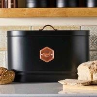 Cooks Professional Bread Bin | Storage Canister | Labelled Containers for Bread | Canisters Sets for Kitchen Accessories & Essentials | Black/Copper