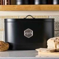Cooks Professional Bread Bin | Storage Canister | Labelled Containers for Bread | Canisters Sets for Kitchen Accessories & Essentials | Black/Silver