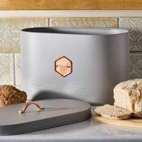 Cooks Professional Bread Bin | Storage Canister | Labelled Containers for Bread | Canisters Sets for Kitchen Accessories & Essentials | Grey/Copper