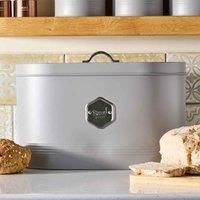 Cooks Professional Bread Bin | Storage Canister | Labelled Containers for Bread | Canisters Sets for Kitchen Accessories & Essentials | Grey/Silver
