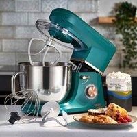 Food Baking Stand Mixer 8 Speed 7 Litre Mixing Bowl 1200W - Teal / Copper