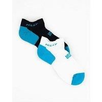 Hilly Unisex Active - Socklet Min (Twin Pack) Cushioning, Running Sock, White/Black/Peacock, S UK