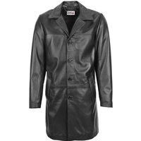 Mens Real Leather 3/4 Length Mac Coat Jimmy Black