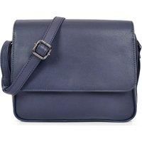 Womens Leather Cross Body Bag Casual Flap over Organiser ASST Colours HOL324