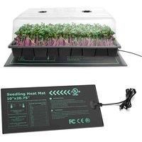 GardenSkill XL Electric Propagator Kit inc Seed Tray Grow Light Heat Mat 58x37cm