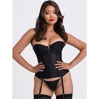Lovehoney Secret Silhouette Black Steel-Boned Long Sleeve Corset - Black