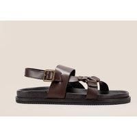 Saxon Brown Leather Sandals