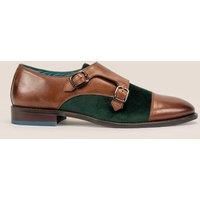 Oscar Leather Velvet Monk Strap