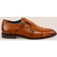 Oswin Hyde Men's Hadley Leather Monk Strap Shoes in Tan | Size: 9