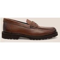 Oswin Hyde Theo Penny Leather Loafer Men Shoes - Lightweight Sole for Formal Occasions Brown
