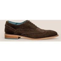 Oswin Hyde Men's Winston Suede Oxford Brogue in Dark Brown | Size: 9