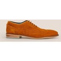 Oswin Hyde Men's Winston Suede Oxford Brogue in Tan | Size: 12