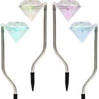 SA Products 4pk Multicoloured Solar Diamond Stake Lights