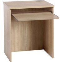 R White Small Desk with Slide-out Keyboard Shelf, Sandstone