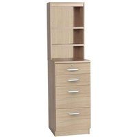 R White Four Drawer Filing Cabinet With OSA Hutch, Sandstone