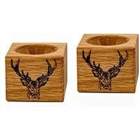 2 Oak Egg Cups - Stag by Scottish Made