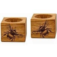 Selbrae House Set Of 2 Oak Egg Cups - Bee