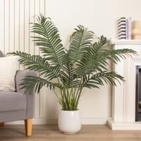 Scottish Everlastings Ltd Palm Tree With Grass In Ceramic Pot 120cm, Green