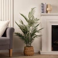 Scottish Everlastings Ltd 100cm Palm Tree In Basket 100cm, Green