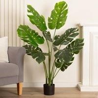 Scottish Everlastings Ltd Real Touch Monstera/Cheese Plant 120cm, Green