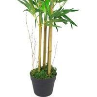 Leaf Design UK Artificial Bamboo Plants/Trees, Metal, Natural Green Gold Planter, 120 cm