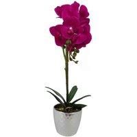 Orchid Artificial Dark Pink Silver 50cm Phalaenopsis