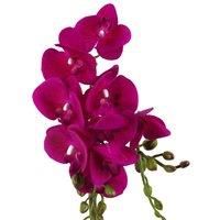 Leaf Artificial Orchid Plant Dark Pink Gold Pot 54Cm
