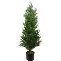 Leaf Artificial Cedar Cypress Confier Trees, Wood, Green 120cm Bushy, 4 feet