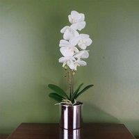 Artificial Orchids Flower Plant Displays - with Planters by Leaf Design