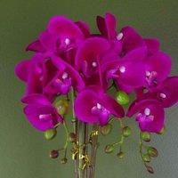 Artificial Orchids Flower Plant Displays - with Planters by Leaf Design