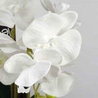 Artificial White Orchid with Ceramic Bubble Planter