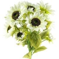 Pack of 6 x 88cm White Artificial Sunflower - 18 heads