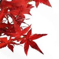 Artificial Red Maple Tree 120cm Tall Wired Stems Pre-Potted Black Plastic Pot