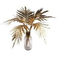 Leaf 80Cm Artificial Gold Palm Leaves Gold Ombre Glass Vase