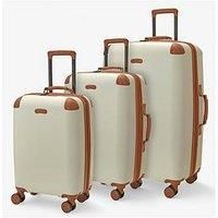 Rock Carnaby Set of 3 Expandable Hardshell Suitcase in Cream
