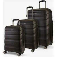Rock Luggage Bali 3 Piece Set Hardshell 8 Wheel Spinner - Black