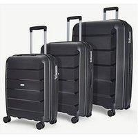 Rock Tulum Set of 3 Expandable Hardshell Suitcase in Black