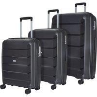 Rock Tulum Set of 3 Expandable Hardshell Suitcase in Black