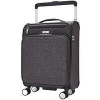 Rock Luggage Rocklite Dlx 8 Wheel Soft Unique Lightweight Cabin Suitcase - Charcoal