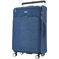 Rock Luggage Rocklite Dlx 8 Wheel Soft Unique Lightweight Large Suitcase - Denim Blue