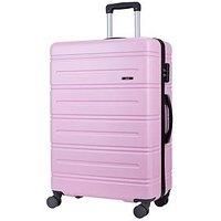 Rock Lisbon Large Hardshell Suitcase Lightweight Luggage in Powder Pink