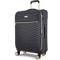 Rock Sloane Medium Softside Expandable Suitcase in Charcoal