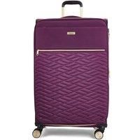 Rock Sloane Large Softside Expandable Suitcase in Purple