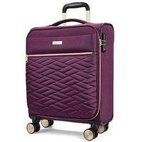Rock Sloane Small Cabin Size Softside Suitcase in Purple