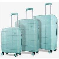 Rock Luggage Pixel 8-Wheel Hardshell 3-Piece Suitcase Set With Tsa Locks - Pastel Green