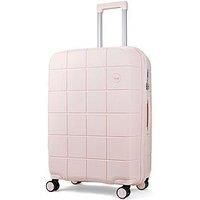 Rock Luggage Pixel 8 Wheel Hardshell Medium Suitcase With Tsa Lock -Pastel Pink