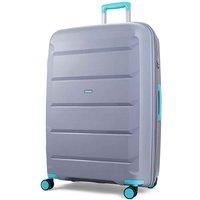 Rock Luggage Tulum Hardshell 8-Wheel Spinner 3 Pc Set -Grey/Aqua